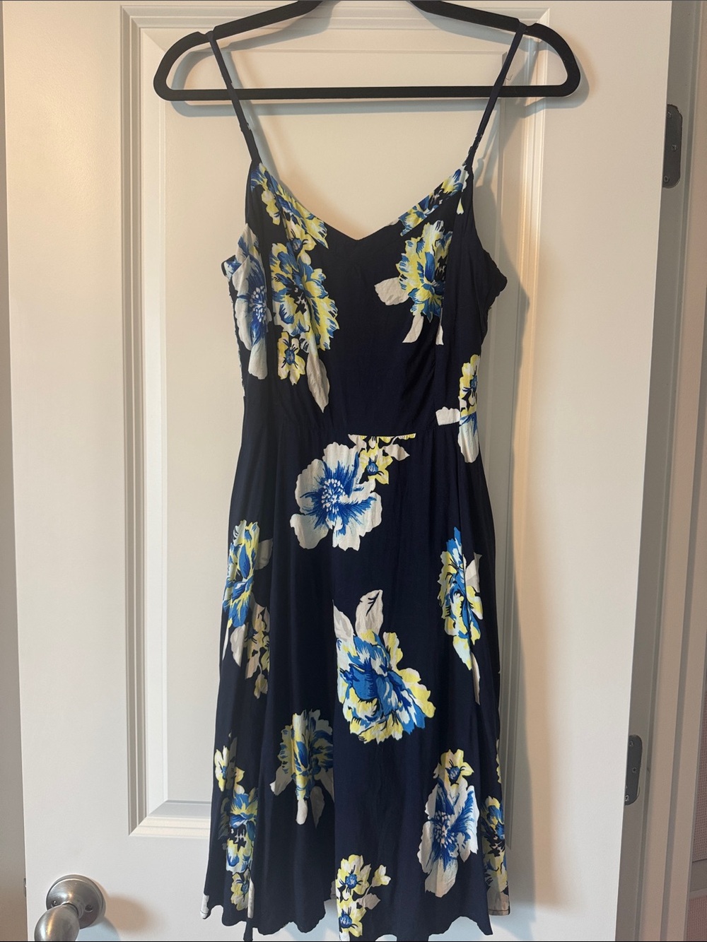 Old Navy Navy Floral Spaghetti-Strap Sundress